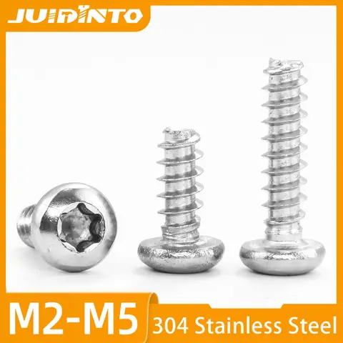 10-50pcs Torx Pan Head Tapping Screw for Plastic M2 M2.3 M2.6 M3 M3.5 M4 M5 Stainless Steel Round Six Lobe Self Tapping Screw