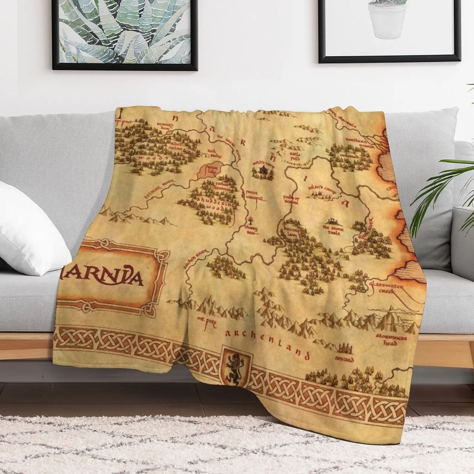 Chronicles Of Narnia Map Throw Blanket