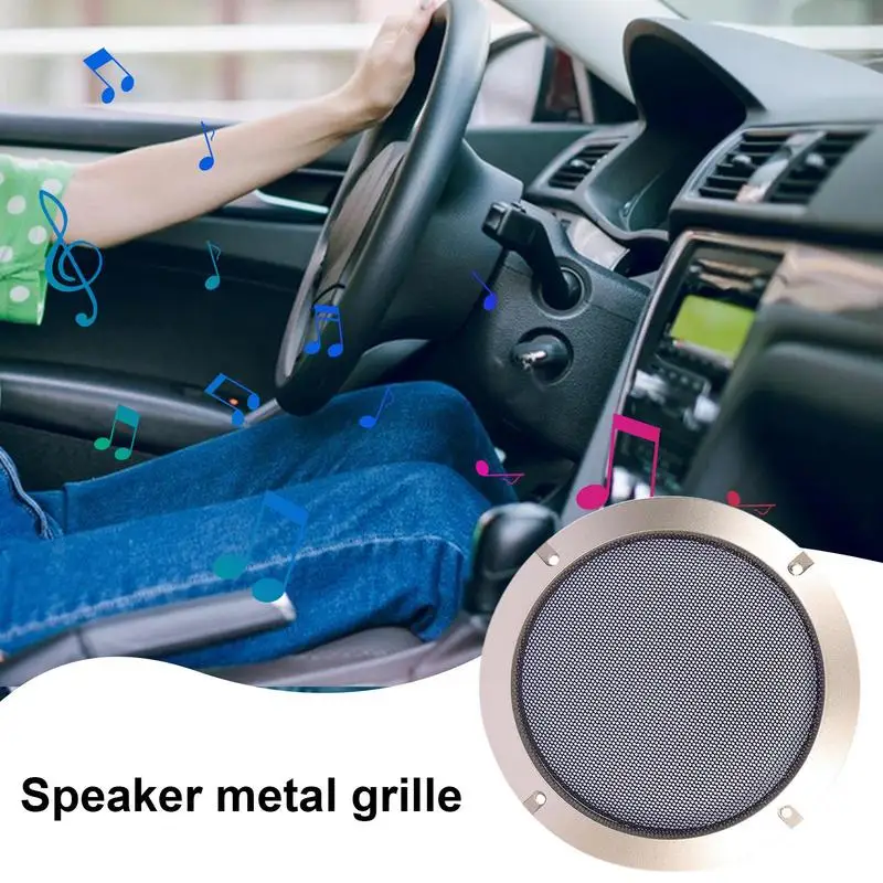 Speaker Metal Grill Decorative Round Speaker Protective Cover Stylish Audio Speaker Grills Space-Saving Speaker Protector For image 2