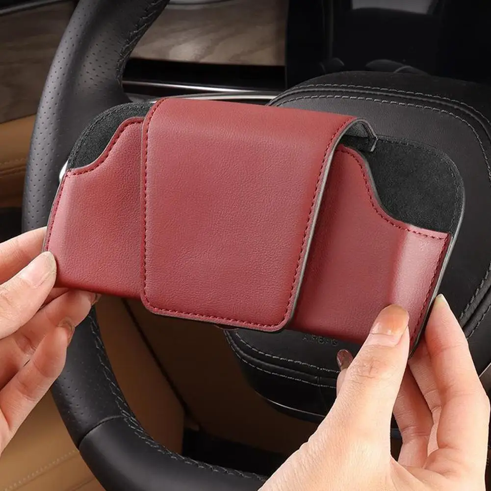 Car GlassesCase Visor Nappa Leather Glasses Clip Main Driver Sunglasses Clip Sunglasses Car Storage Box Glasses Frame