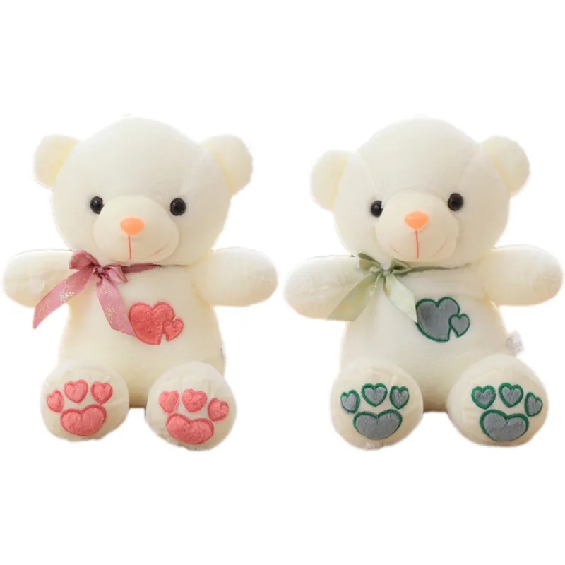 

45cm Teddy Couple Bear Plush Toy Ribbon Love Embroidery Cute Animal Soft Sleep Doll Valentines Day Christmas Birthday Gift