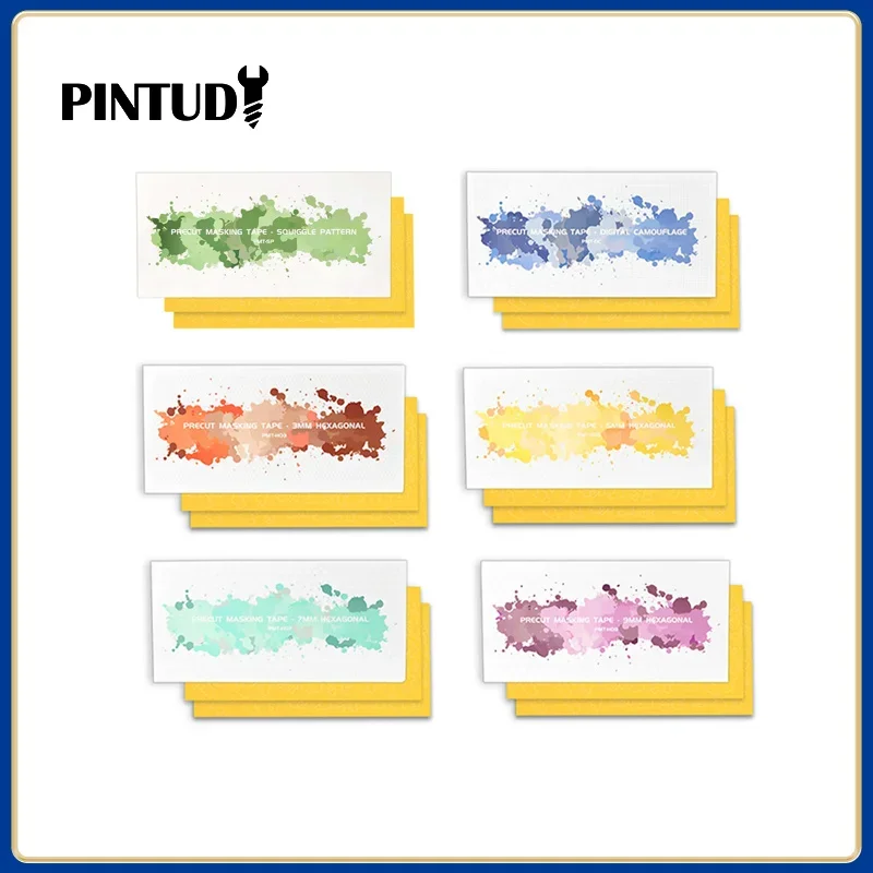 

Набор предварительно вырезанных малярных лент Dspiae 3 мм, 5 мм, 7 мм, 9 мм с волнистыми и цифровыми камуфляжными узорами для покраски моделей