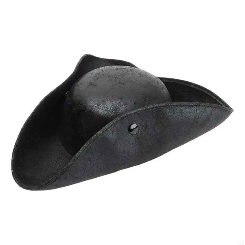 2025 New Three Corner Pirate Hat for Adults and Kids, Costume Captain Accessory for Halloween Role Play, Parties and Stage Shows