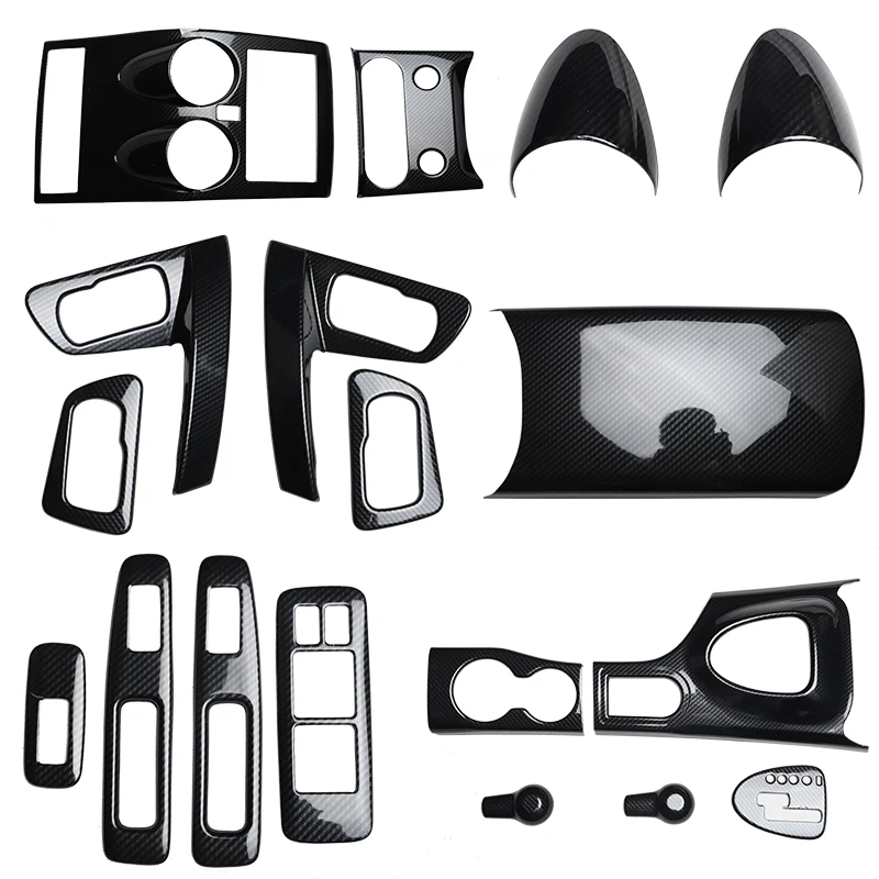 Carbon Fiber Car Interior Accessories For Nissan Qashqai 2008-2015 Gear Panel Window Lifter Switch Kit Dashboard Cover Refit
