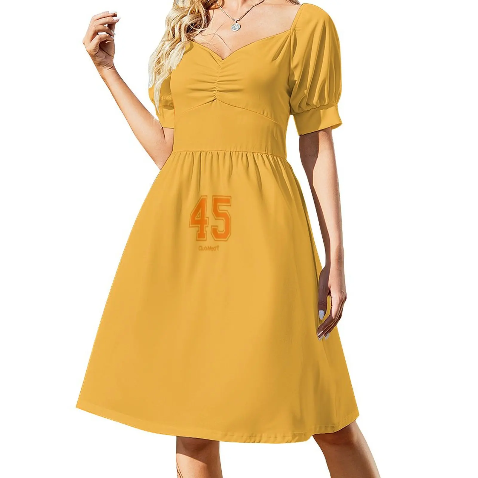 

Number 45 Club Med Short-Sleeved Dress birthday dress for women dress for woman Woman fashion