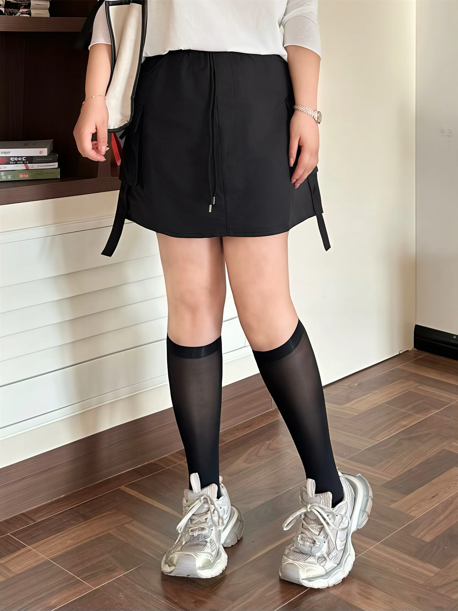 High Waist Workwear  Skirt Women plus Size A-Line Slimming Prevent Exposure Wrap around Skirt American Sle Casual Commute