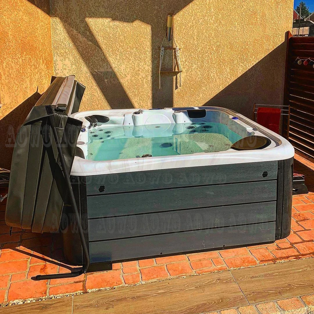 AirJet Soaking Whirlpool Tub Outdoor Spa Tubs Massage 4 Person Space Garden Leisure Spa Hot Tub Inflatable Hot Tube Outdoor