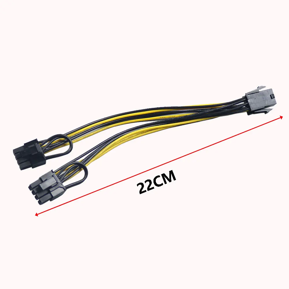 6-pin PCI Express To 2 X PCIE 8 (6+2) Pin Dual 8 Pin Motherboard Graphics Video Card VGA PCI GPU Splitter Hub Power Cable Cord