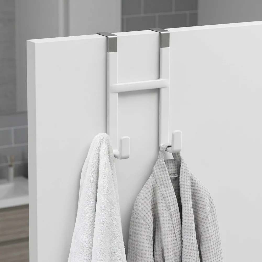 Scratch Free Over the Door Hooks Designed for Interior Doors with Smooth Rubber Finish and Strong Load Capacity