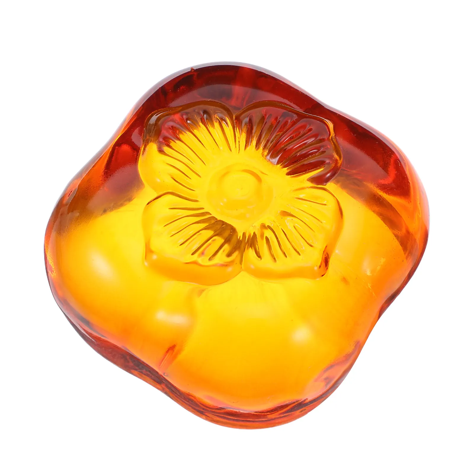 Glass Persimmon Paperweight Crystal Desk Accessory Heavy Duty Decorative Chinese Calligraphy Sewing Book Weight Realistic Fruit