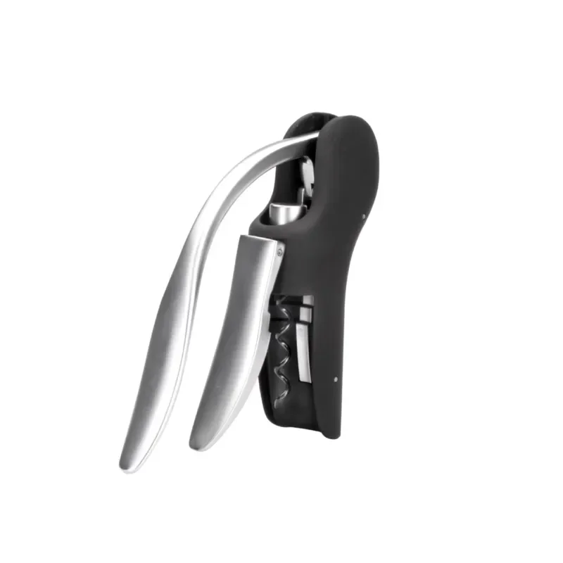 Black Zamak Lever Wine Opener Corkscrew Bottle Opener for Red White Wine Bar Kitchen Tool