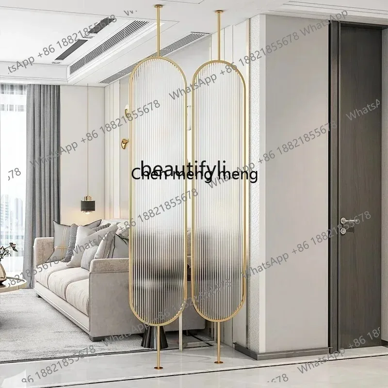 Nordic tempered glass screen, simple modern living room, entrance, rotatable, lighting, luxury partitionSS 8617 26