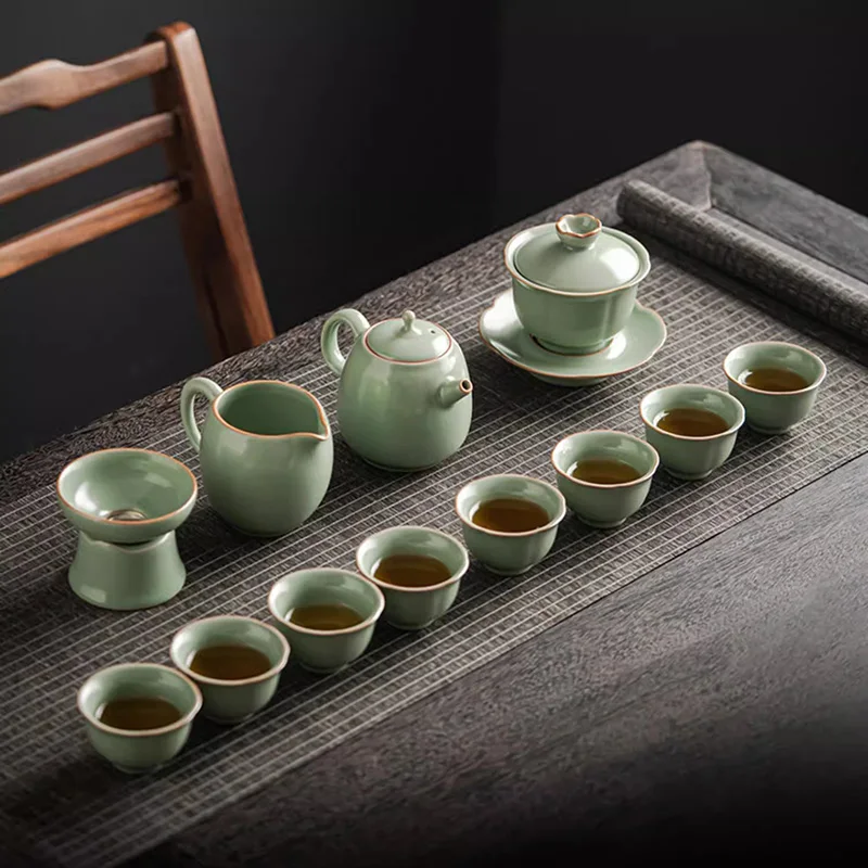 

Luxury Tableware Tea Set Maker Portable Drinkware Outdoor Miniature Kung Fu Warmer Tea Set Dining Tazas De Te Home Decorationgs