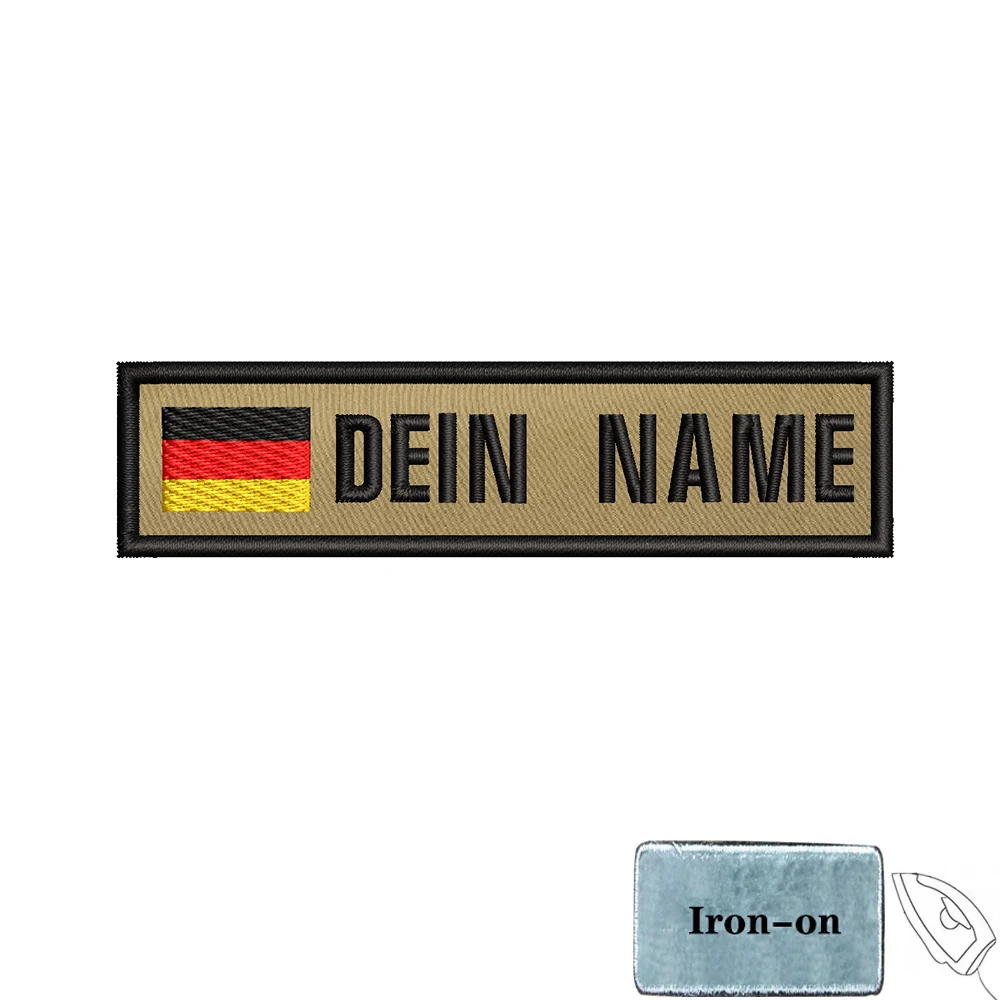 1 قطعة 10cmX2.5cm مخصص اسم العلم التصحيح المشارب شارة الحديد على أو هوك حلقة شارة ألمانيا لوكسمبورغ أرمينيا صربيا الكاكي