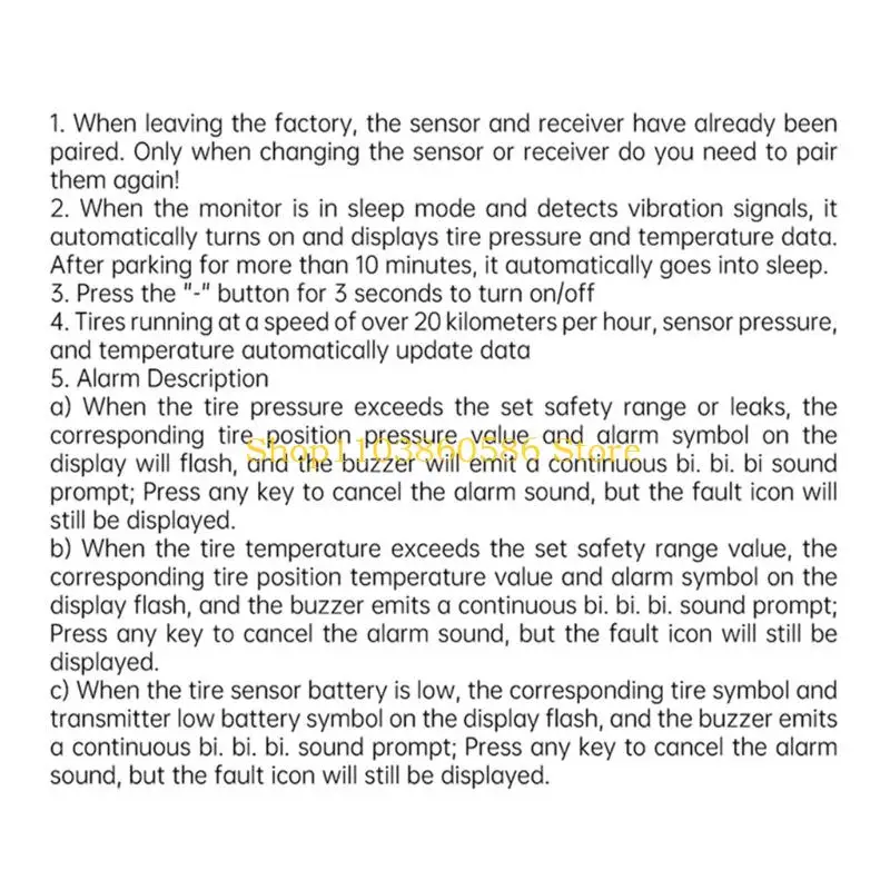 

242A Wireless Car Tire Pressure Monitor For 4 Featuring Alerts ABS+PC Construction Low Power Consumption