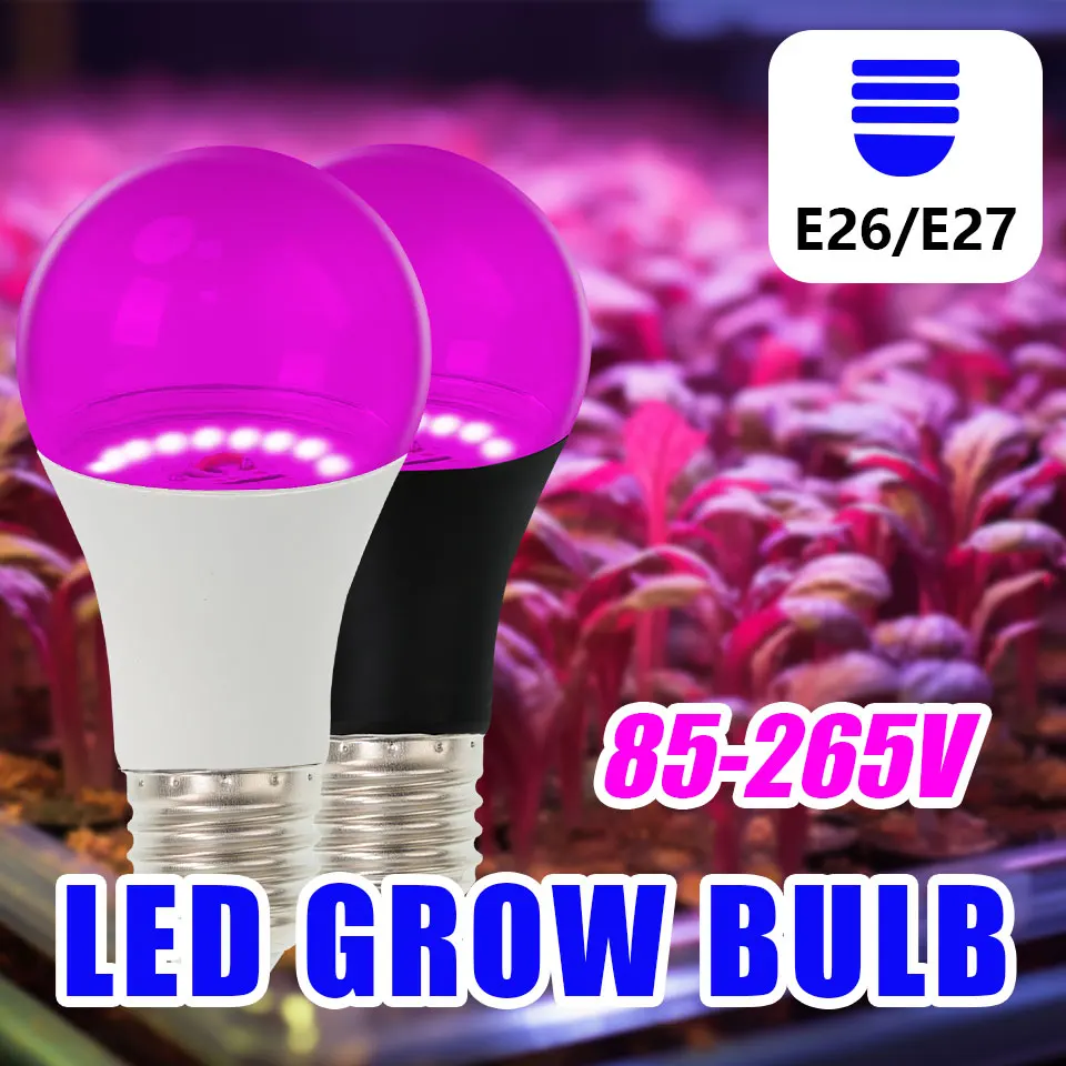 E26 E27 LED Grow Light 85-265V Full Spectrum Phyto Lamp Led Hydroponics Plant Bulb Growth Light Tent Greenhouse Vegs Cultivo Lam