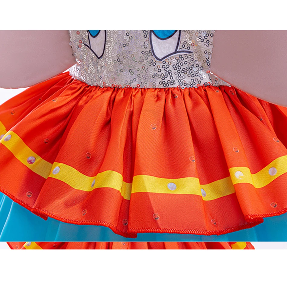 The Litter Flying Elephant Dumbo Dress for Girl Kids Cute Ball Gown With Big Ears Baby Halloween Clothes Children Cartoon Dress