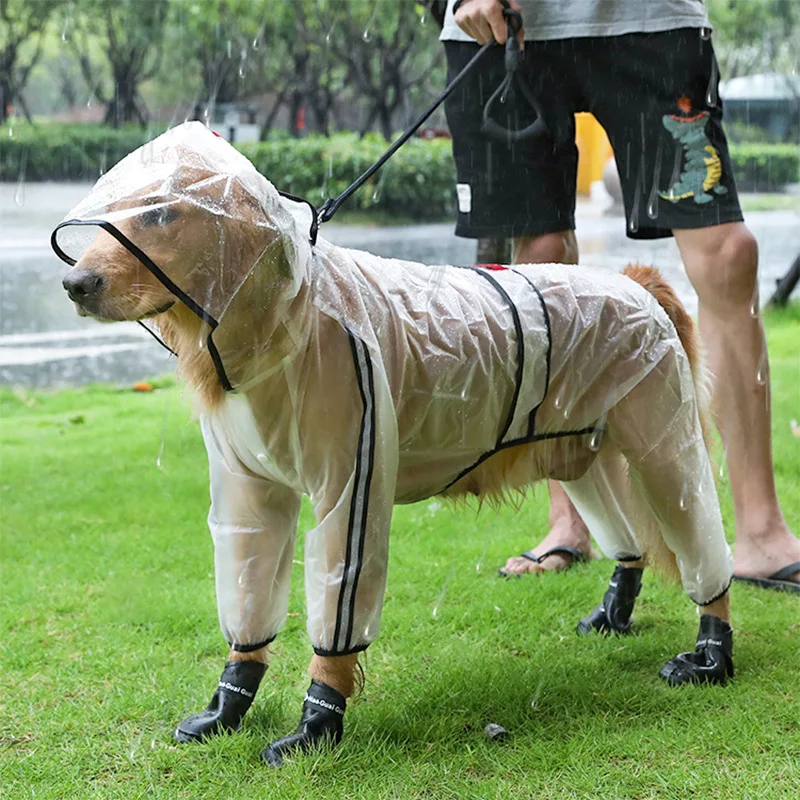 Waterproof Dog Raincoat Full Coverage 4 Legs Small Medium Large Pet Coat for Rainy Days