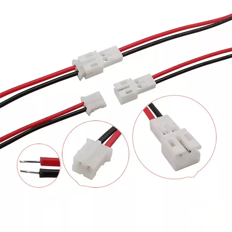 2/5/10Pair JST PH 2.0 2.0mm Pitch 2 Pin Male Female Cable Connector Micro JST PH 2P Plug Jack Socket Terminals Wire 26AWG 10CM