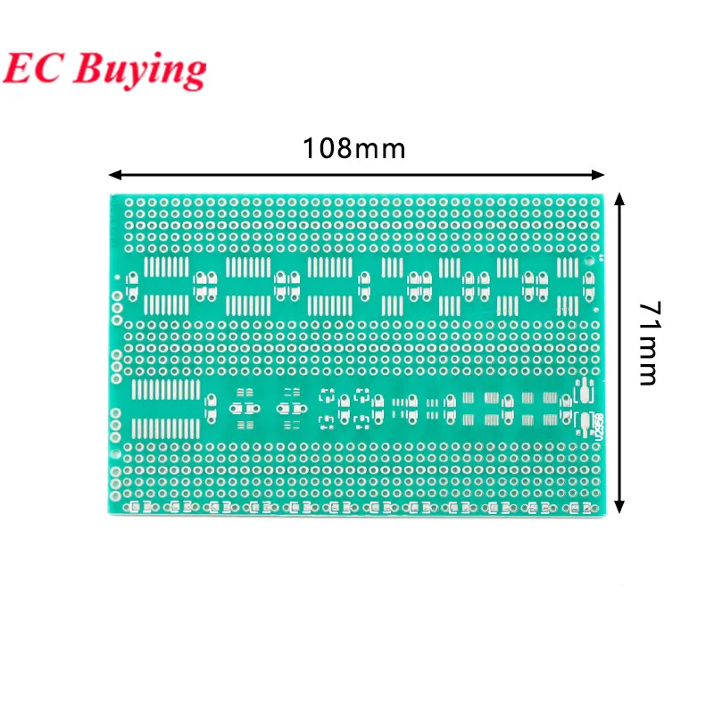 단일 측면 SMD 범용 PCB 회로 기판 전송 어댑터 테스트 플레이트, IC 저항기 캐패시터 다이오드, 트라이오드, 트랜지스터, 7x11cm