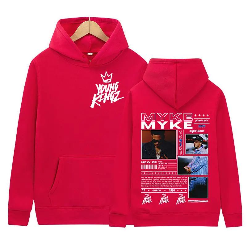 Rapper Myke Towers Album Print Pullover Hoodie Men Women Retro Fashion High Quality Sweatshirt Hip Hop Clothing Oversized Hooded