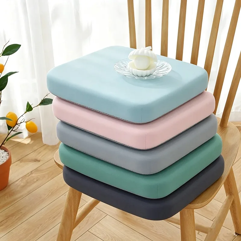 Square Ice Silky Fiber Fabric Seat Cushion, Office and Home Chair Pad, Rebound Chair Cushion for All Seasons Cushion Sponge Pad