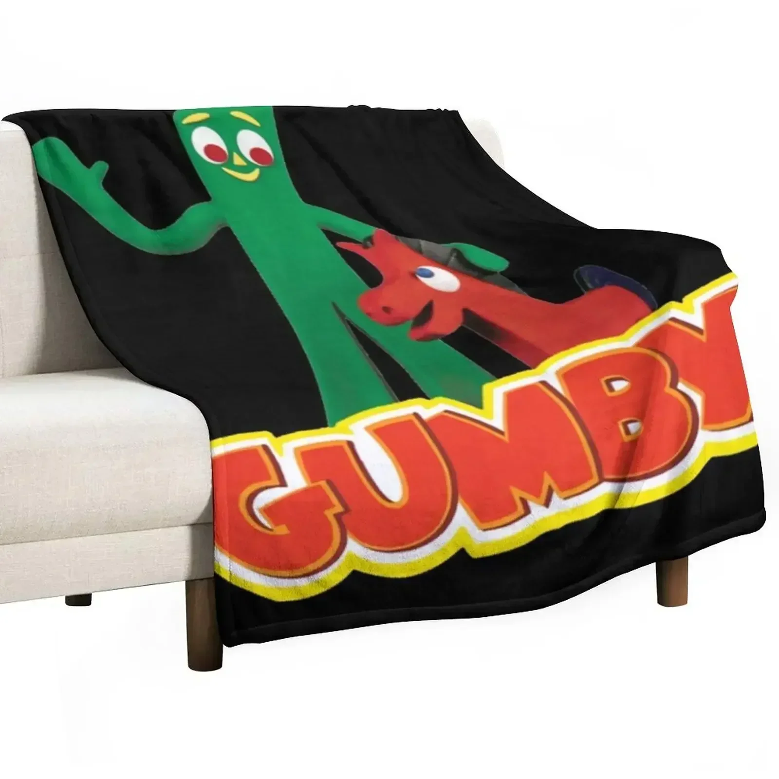 

High Quality Vintage Gumby Shirt Throw Blanket Ultra Soft Flannel Fleece Blanket for All Seasons