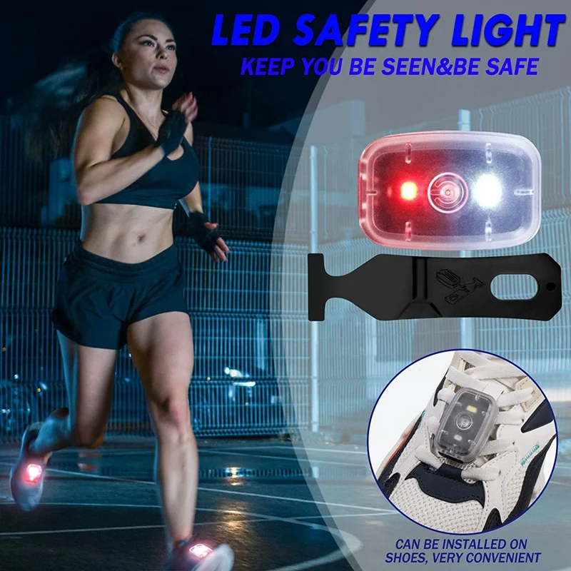 LED Safety Light USB Rechargeable Running Light Clip On Strobe Light For Running Cycling Hiking Walking At Night