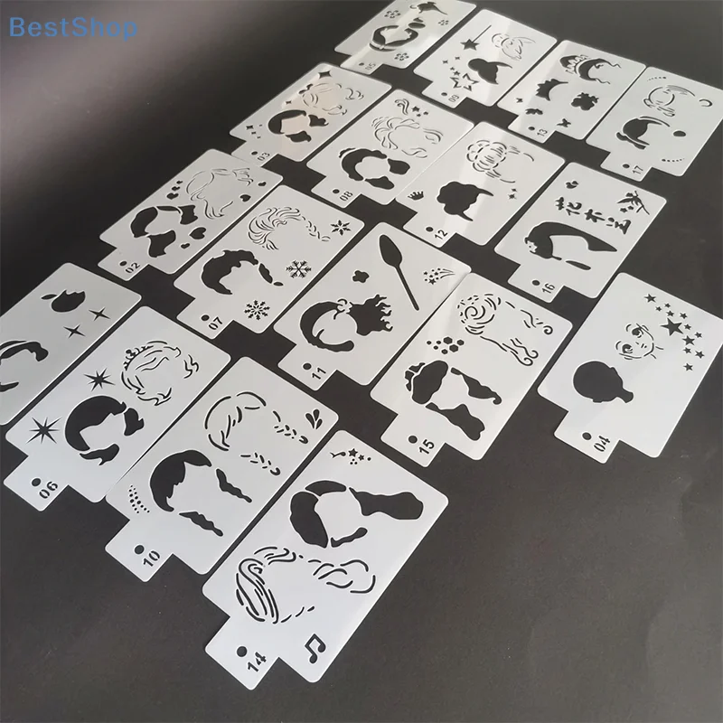 

18Pcs Body Painting Hollow Templates Reusable Girl Princess Style Holiday Party Makeup Body Art Painting Templates