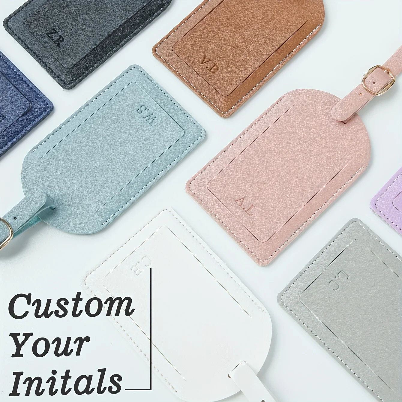 

1PC Custom Initials Luggage Tag for Suitcases Customized Monogram Name Luggage Tags with Privacy Name Card Personalized Tags