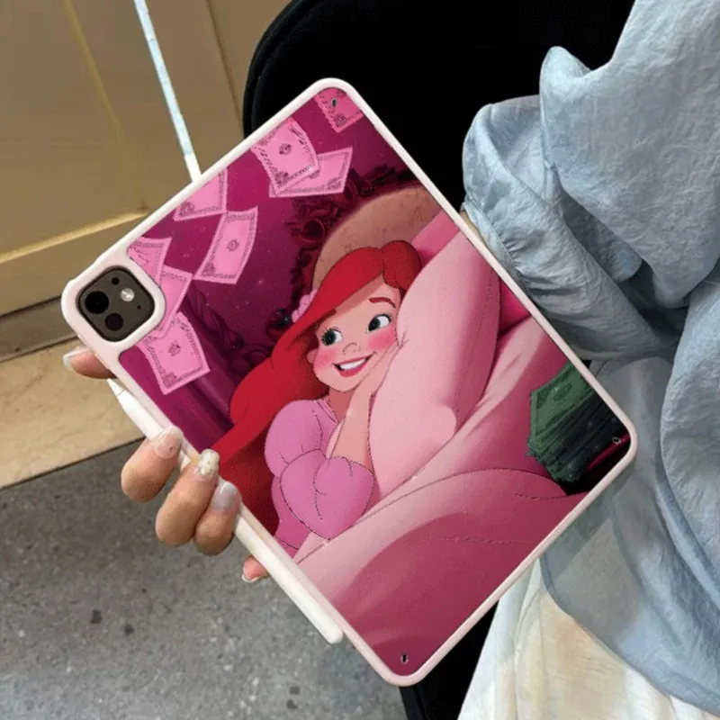 

Disney Ariel The Little Mermaid Tablet Case with Pen Slot For iPad Mini 4/5/6/7 7.9/8.3in iPad 5/6/Air1/2 2017/2018 9.7in Cover