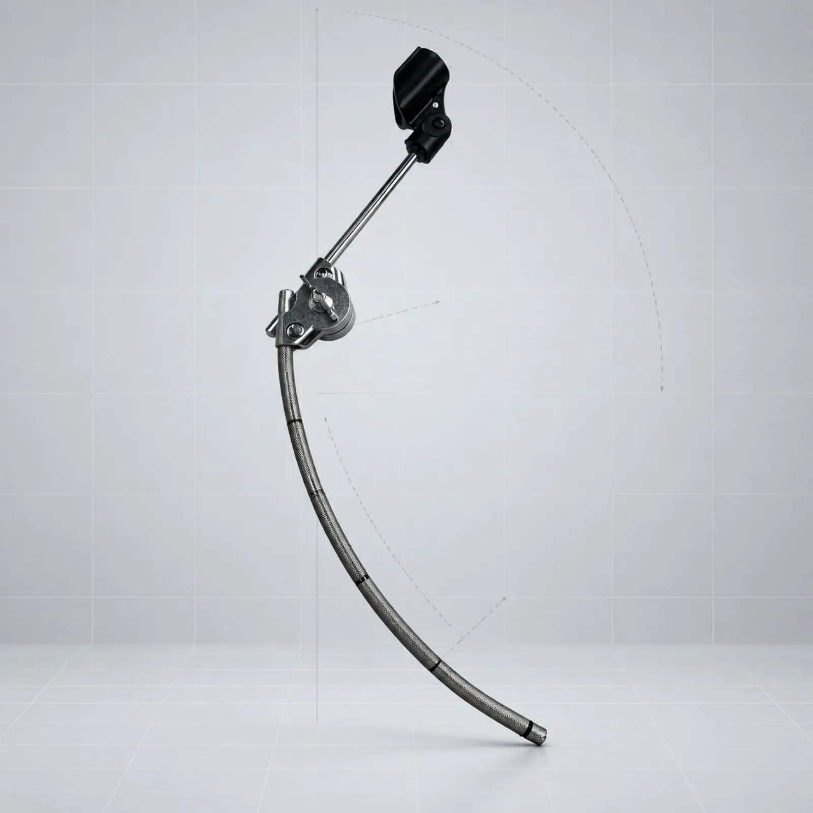 Drum Mic Arm with Mic Clip Multi-Angle Curved Knurled Metal Drum Mic Arm with Mounting Clamp Sturdy Flexible for Drummers