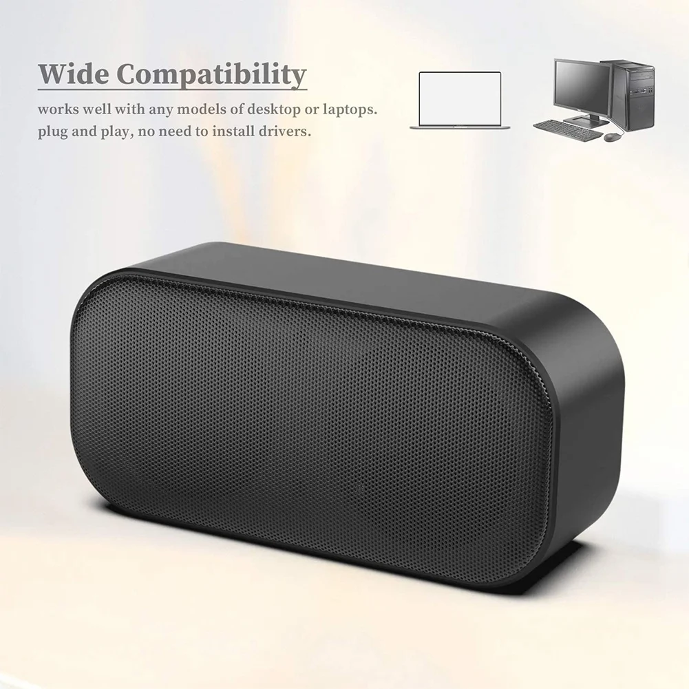 Portable USB Computer Speaker Pc Speaker All-In-One Mini Sound Bar Stereo Sound for TV/Laptop/Computer Plug and Play