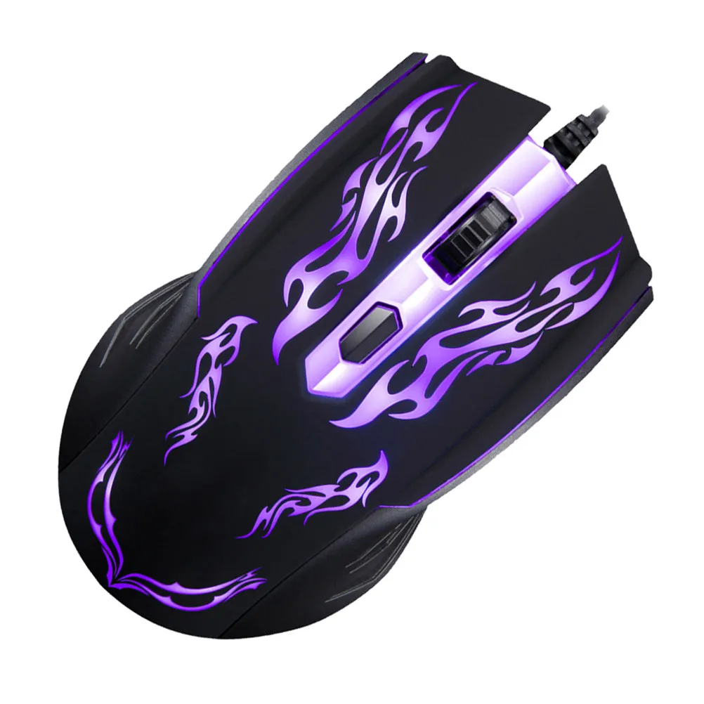 1600Dpi Optical Wired Game Mouse 4 Buttons Colorful Breathing Lights Easy Dpi Ergonomic for Playing Computer