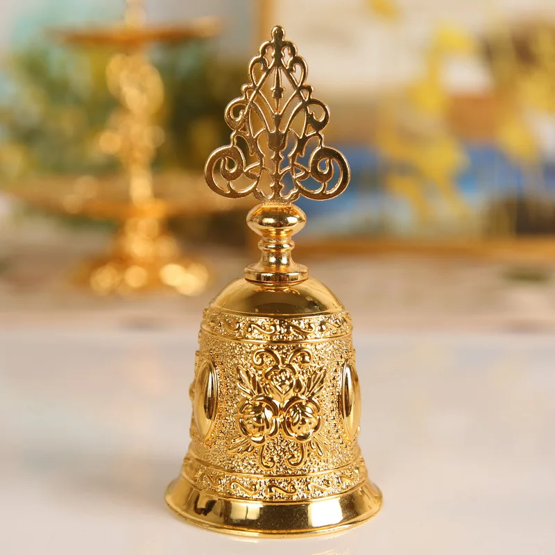 Deer Bell Rose Relief Christmas Tree Hand Bell Bar Restaurant Bar Dining Table Bell Gold Bronze Xmas Festival New Year 2024