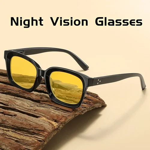 Imagen 2 del producto Nuevas gafas de visión nocturna antiluz azul con montura grande a la moda para hombres y mujeres, gafas de visión nocturna para conducir al aire libre a la moda