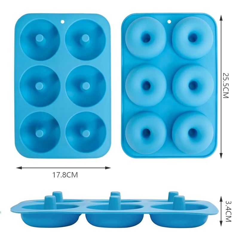 1/2PCS Silicone 6 Continuous Donut Mold DIY Chocolate Biscuit Cake Pastry Mold Resistant To High Temperature And Easy To Demold