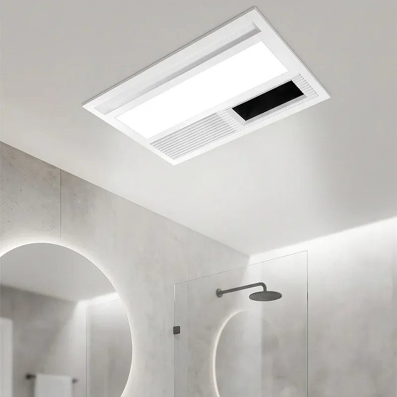 4-in-1 Bathroom Heater and Fan Ultra-Slim Ceiling-Mounted Bathroom Unit with Large Screen, Integrated Lighting