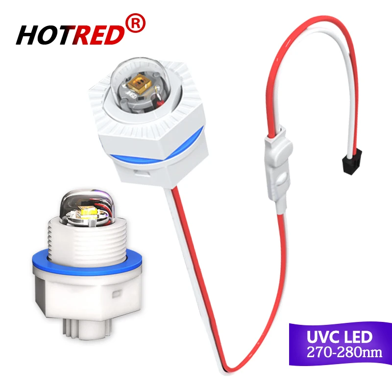 Lámpara LED ultravioleta para purificación de aire y agua, luz UVC de 270nm, 275nm, 280nm, 285nm, CC de 12V y 24V, para desinfección y esterilización