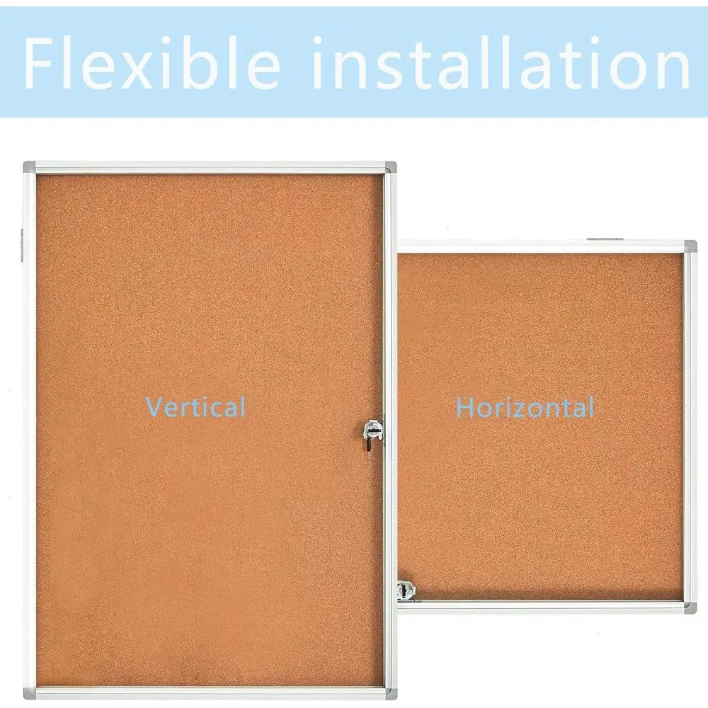 حافظة عرض آمنة مثبتة على الحائط مقاس 24 × 36 للمنزل والمكتب والمدرسة (طبيعية)