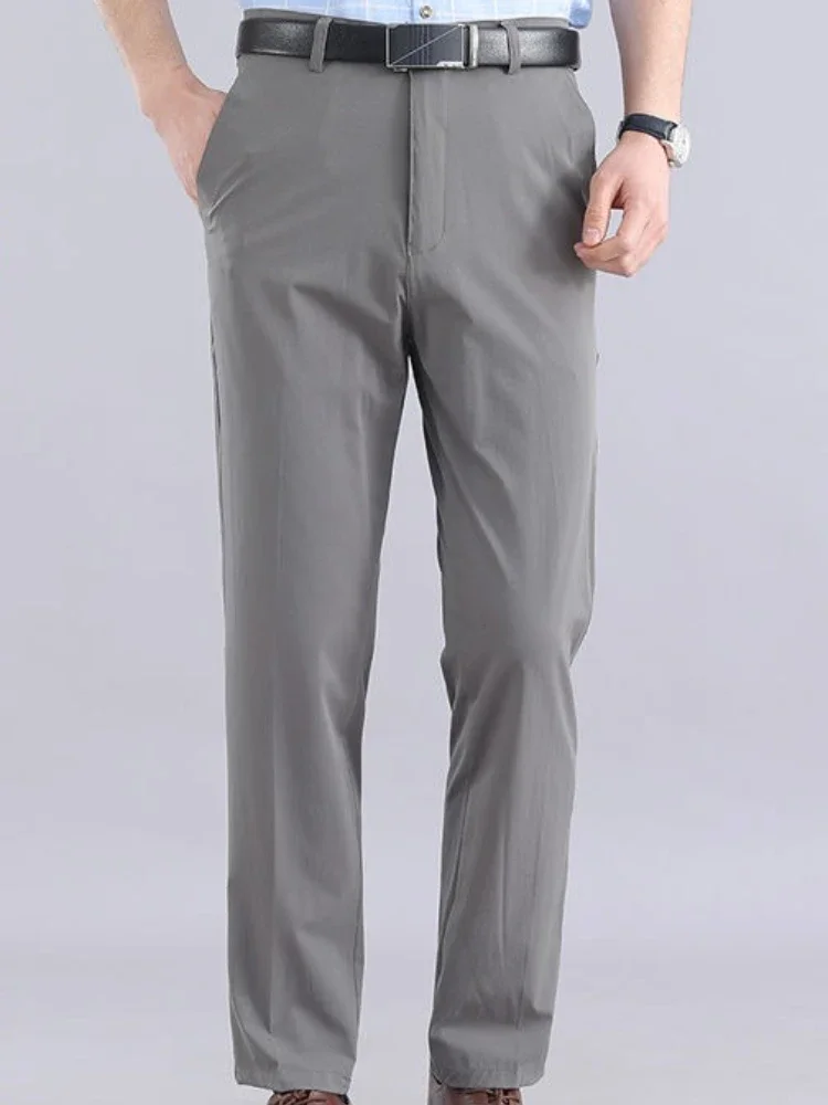 

Black Thin Baggy Male Suit Trousers Social Tailoring Draped Formal Stylish New In Classic Up Clothing Men's Suits Pants JJ1081