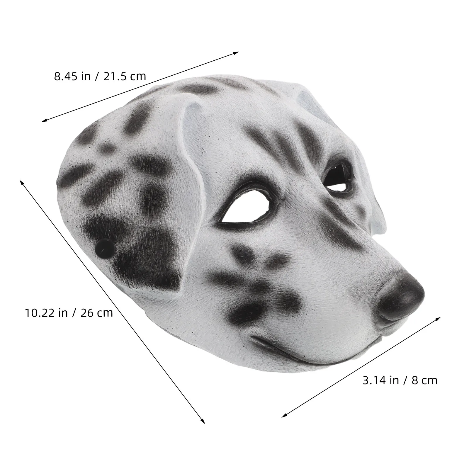 Funny Dalmatian Dog Mask, Realistic Half Face PU Animal Mask for Halloween, Cosplay, Costume Masquerade Party Dress Up Role Play