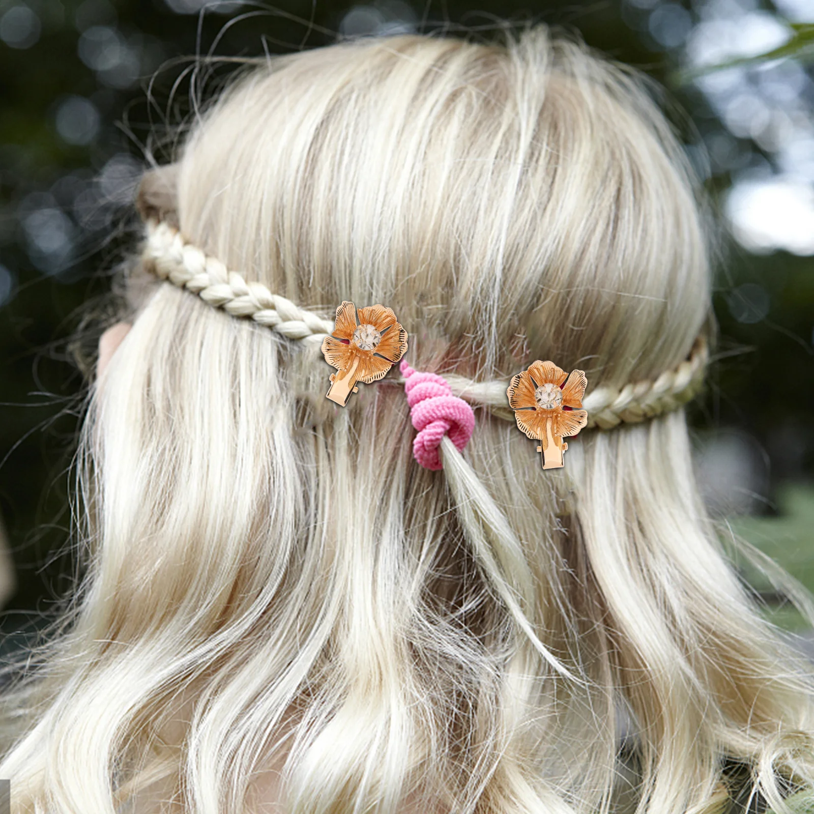

10pcs Metal Flower Clips For Women, Small Floral Hair Barrette, Thin Hair Accessories, Party Daily Wear Decor, Floral Hairpin