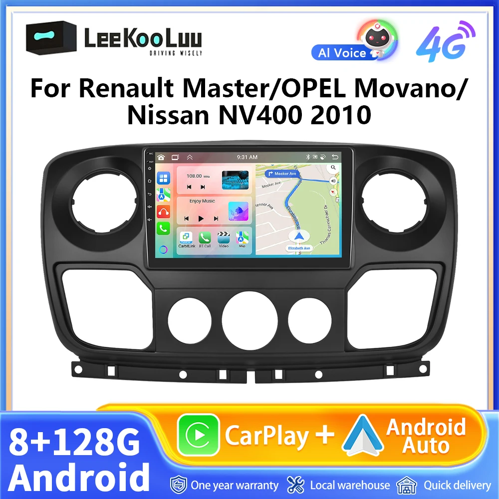 LeeKooLuu CarPlay Android Auto Radio For Renault Master/OPEL Movano/Nissan NV400 2010 Car Multimedia Player 2 Din GPS Autoradio