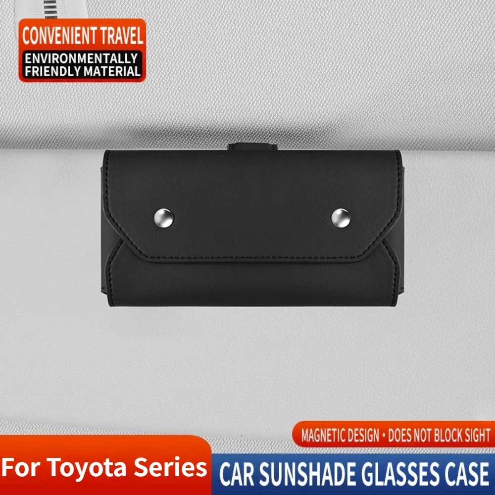 Magnetic Car Sun Visor Glasses Storage For Toyota Highlander Camry Corolla RAV4 4Runner Prius Sunglasses Protective Box Closure