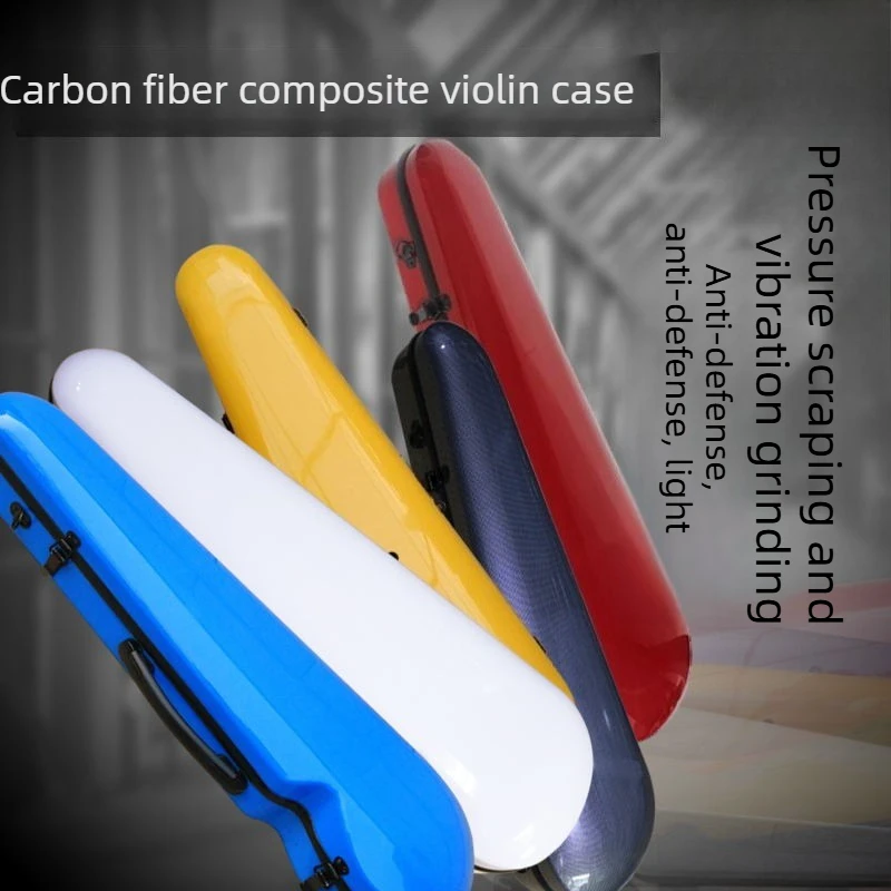 Carbon Fiber Violin Case Backpack Convenience Double Shoulder Straps Hard Shell Waterproof Resilience Under Pressure