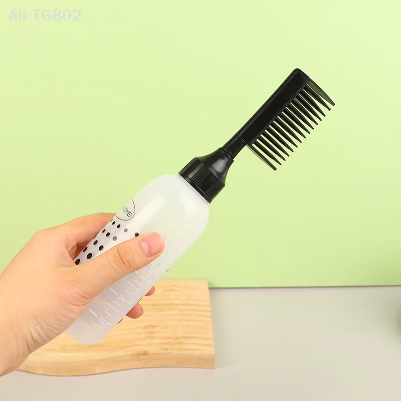 Refillable Hair Dye And Scalp Potion Oil Applicator Comb Hairdressing Shampoo Bottle Hair Coloring Styling Tool