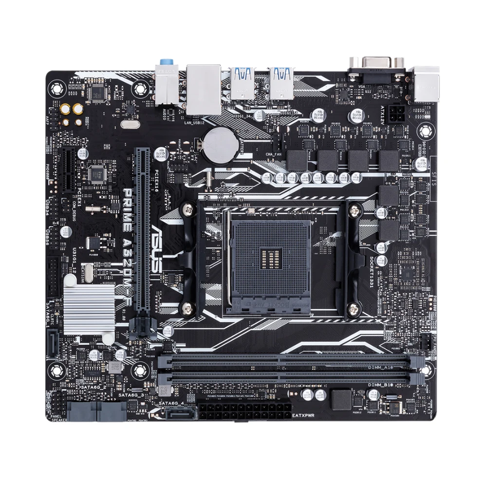 Imagem -03 - Asus-prime Placa-mãe Micro Atx Am4 Amd Chipconjunto A320 Slot de Ram Máx. 32gb Ddr4 Suporta Ryzen 3000 4000g Série 5000