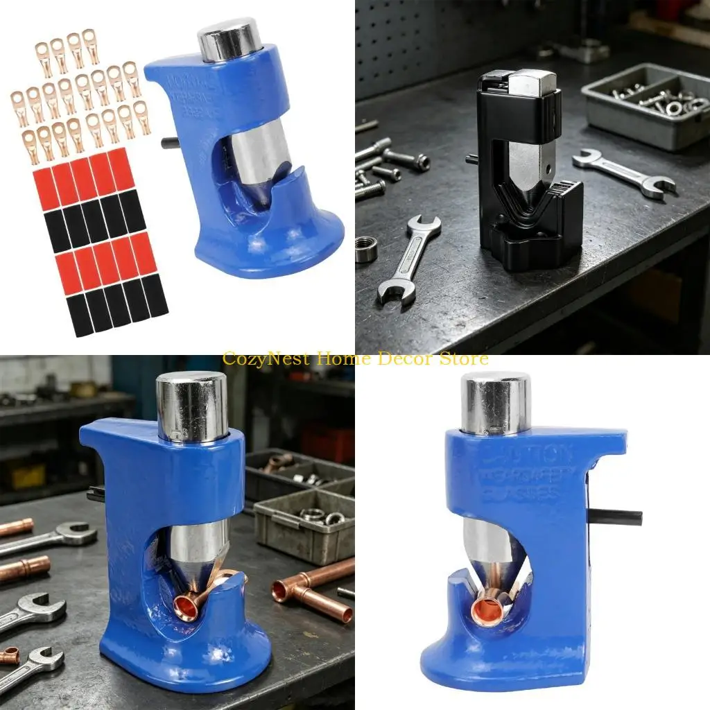 92MF Battery Cable Press Tool Kit with Wire End Set and Cover Sleeves for Heavy Wire Service and Cable Repair Work Use