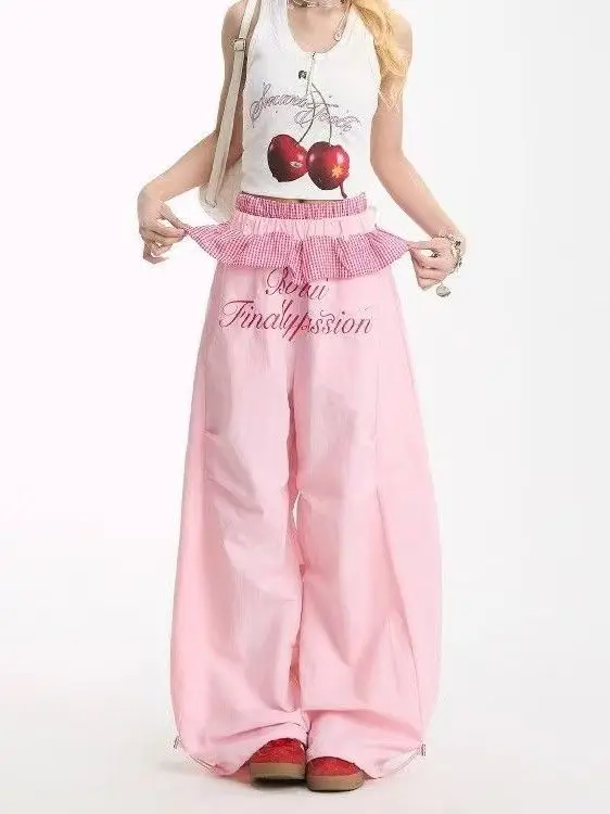 

American Street Stitching Skirt Matchet Pants Women's Summer Versatile Loose Hip-Hop Casual Paratrooper